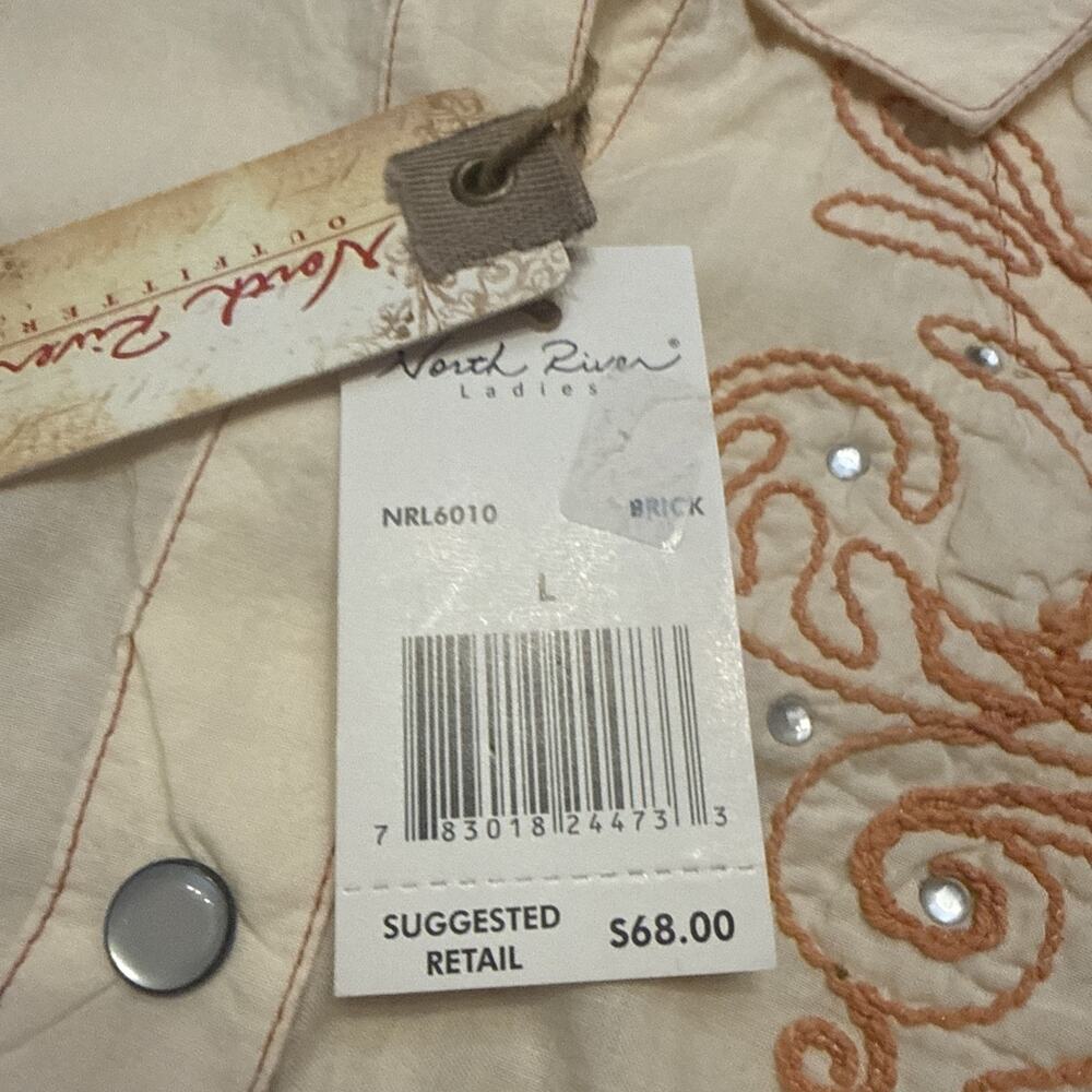 North River Outfitters Women's Western Pattern Pearl Snap LS Shirt Size Large - Picture 6 of 9